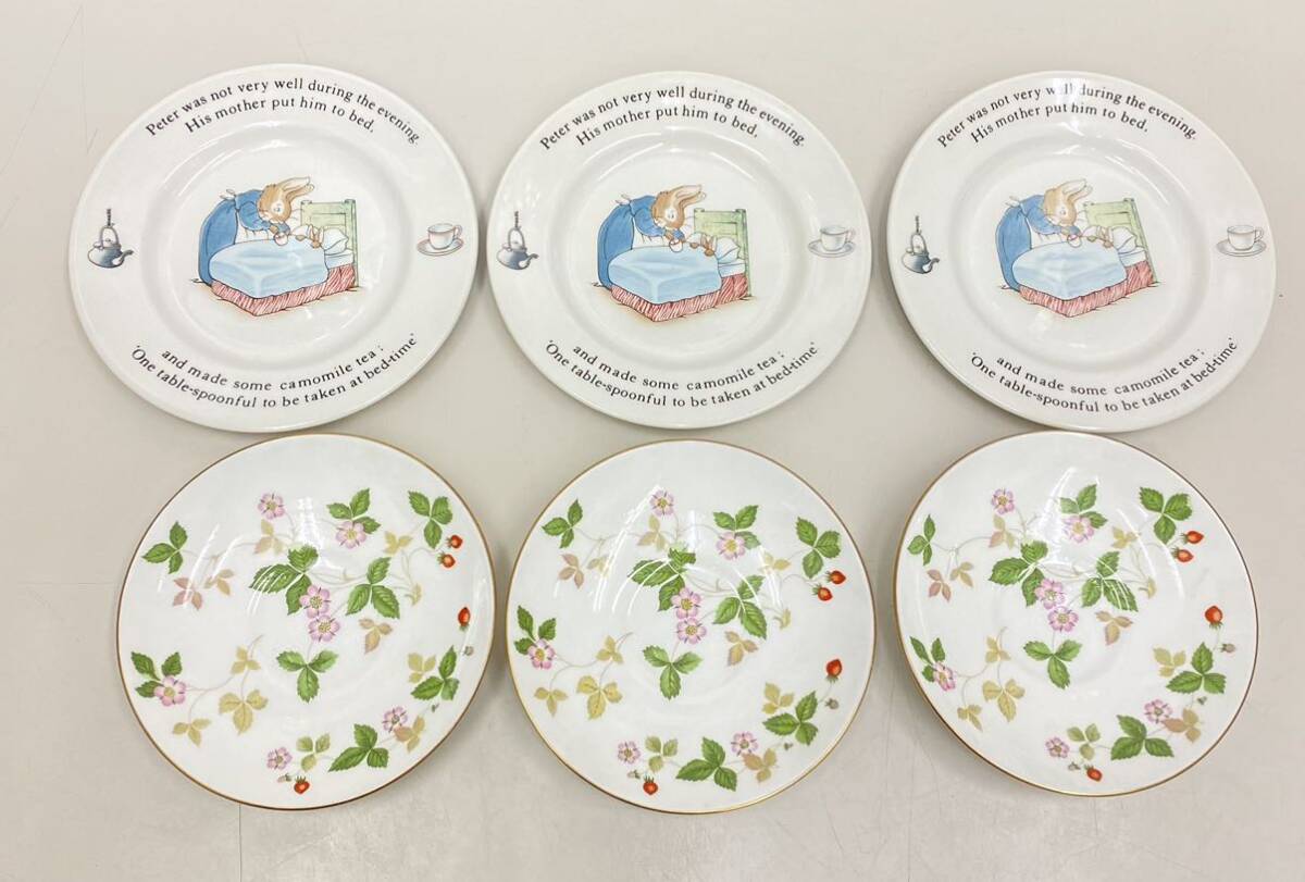 AK@ 保管品 WEDGWOOD お皿 おまとめ 6枚 ウェッジウッド ワイルドストロベリー ピーター ラビット 洋食器 プレート _画像1