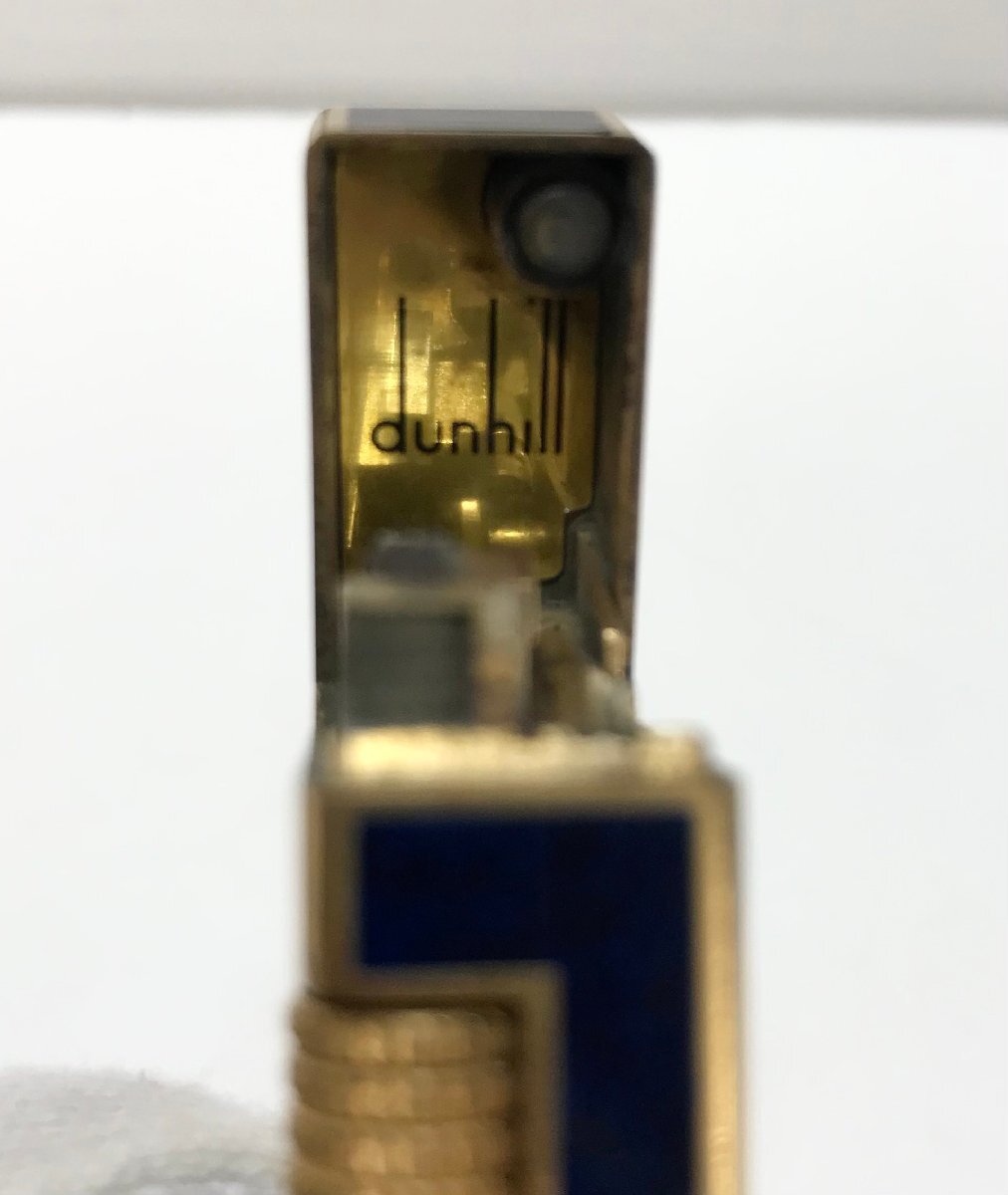 【rmm】dunhill ダンヒル USRE24163 PATENTED ガスライター ネイビー×ゴールド 着火確認 火力調節 動作確認済みの画像7