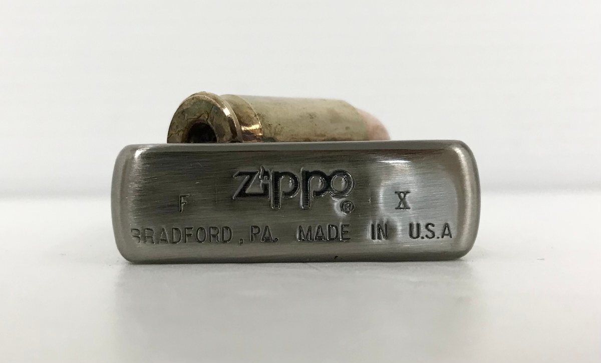 【rmm】 ZIPPO ジッポー COLT GOVERMENT コルトガバメント 銃弾 F・X刻印 ジッポ ケース付き 中古品 着火確認済み_画像5