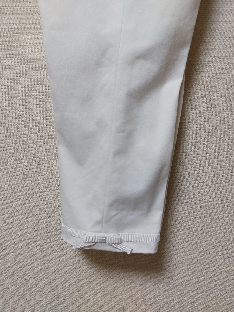 M's GRACY　エムズグレイシー　クロップドパンツ　裾リボン　ホワイト　白　サイズ　36　グログランリボン_画像7