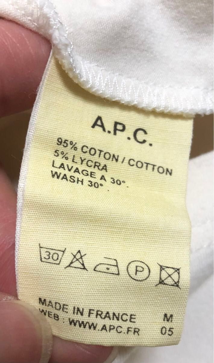 【USED】A.P.C. アーペーセー 半袖 Tシャツ レディース Sサイズ 白 ホワイト 生成り