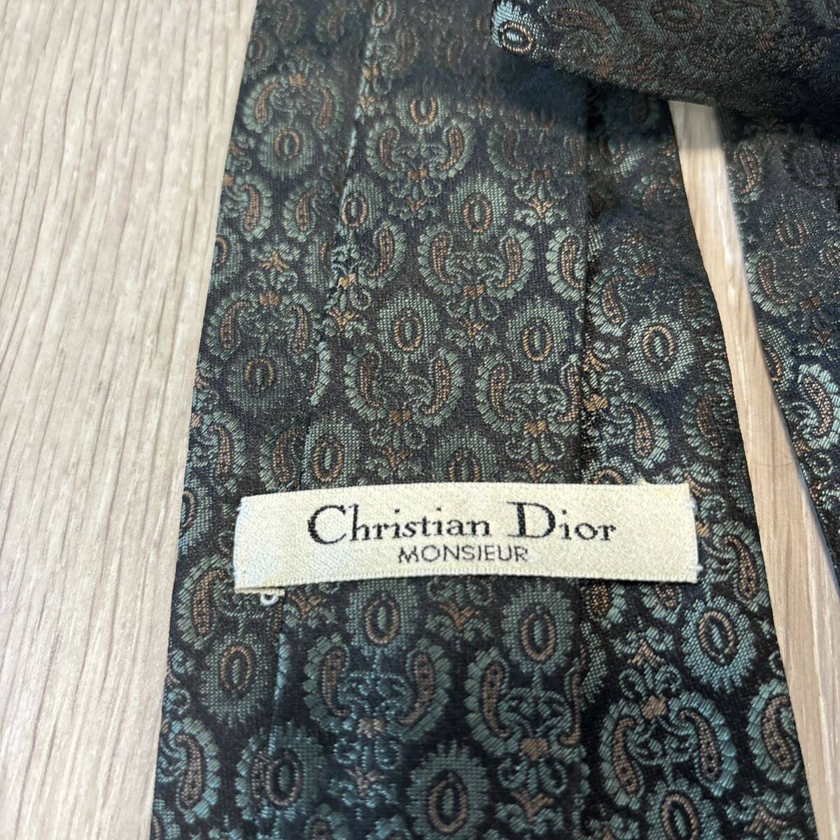 クリスチャンディオール　Christian Dior ネクタイ　ヴィンテージ　絹 未使用　極美品　シルク　柄物　オシャレ　洗練　ディオール_画像8