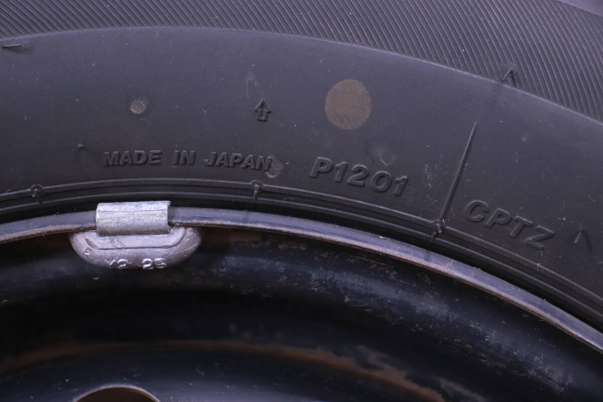 スタッドレスタイヤ 4本セット 鉄ホイール 鉄チン 4穴 ブリヂストン ICEPARTNER 165/70R14 810 中古現状品■(F9348)_画像6