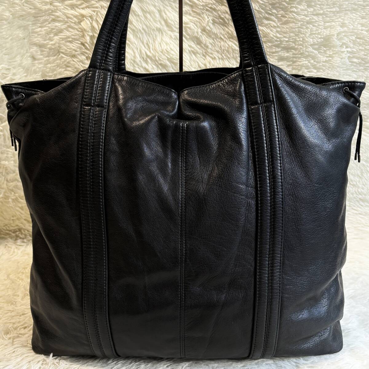 1 jpy ~ rare PORTER BUILD B seal YOSHIDA tote bag business bag all leather black Porter men's lady's Yoshida bag high capacity 