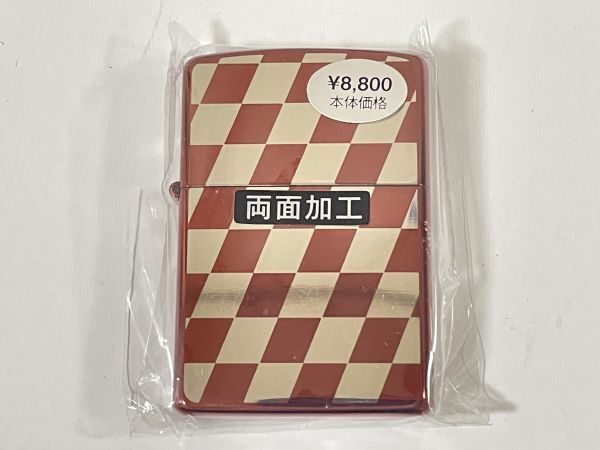 2-62 ZIPPO ライター 2CHE-R2 市松模様 レッド 新品の画像4