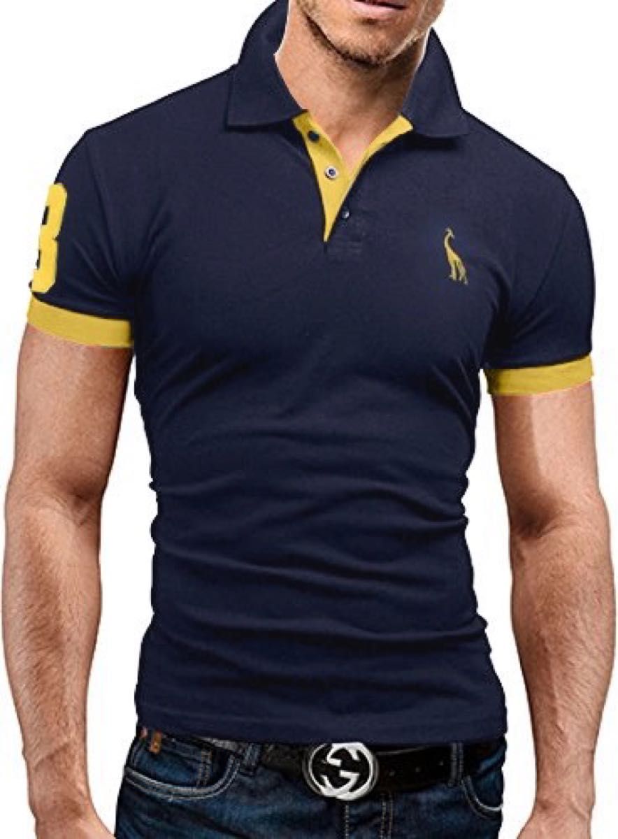 メンズポロシャツ ゴルフシャツ カジュアルシャツ 半袖 スリムフィット Tシャツ