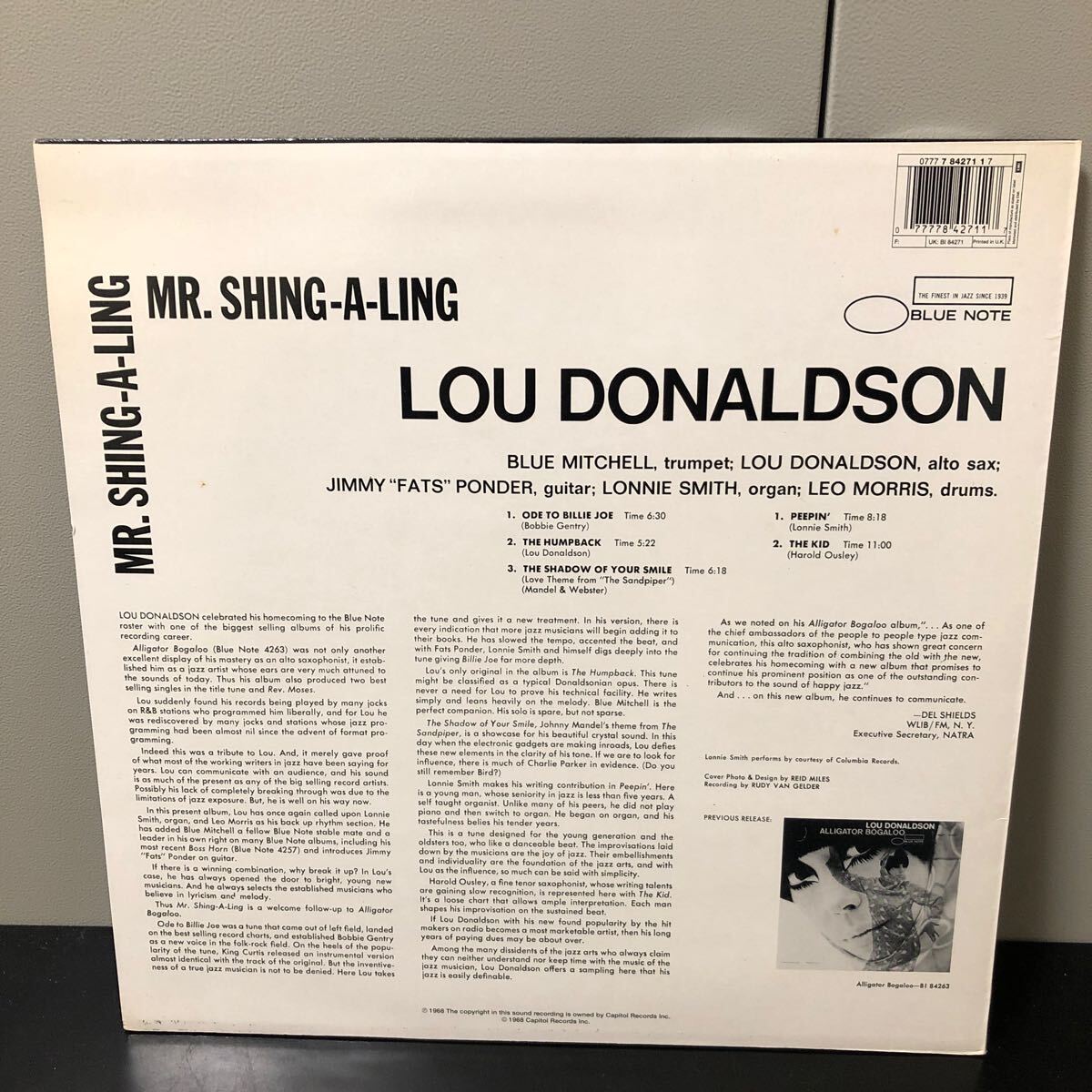 SNR240517 BLUE NOTE ルー・ドナルドソン LP レコード LOU DONALDSON MR.SHING-A-LING 刻印あり 0777 7 84271 1 7 ジャズ JAZZ_画像2