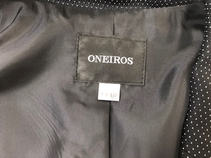 2504　【　ONEIROS　】オールシーズン　セットアップスーツ：ジャケット・半袖ワンピース　サイズ：11AR　色：ブラックドット_画像5
