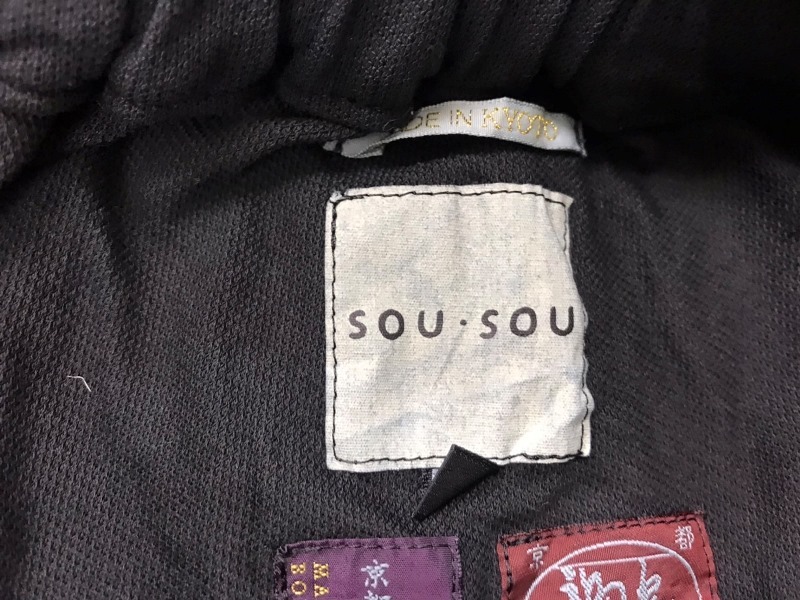 2602 [ sou*sou ] cotton 100% sarouel pants size :L color : black pattern entering 
