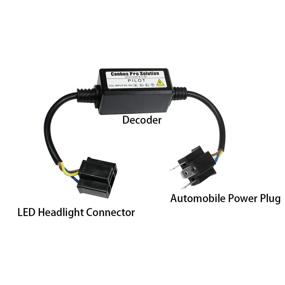 H4 不点灯防止アダプター YUNPICAR LED H4 Hi/Low 兼用 LED化対策 LEDデコーダー ヘッドライト LEDちらつき防止 キャンセラー ユニット点減の画像3