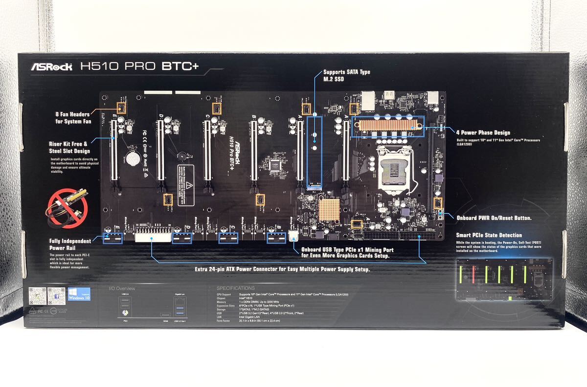 新品 未使用品 ASRock H510 PRO BTC+ マザーボード マイニング LGA1200 アスロック 送料無料の画像2