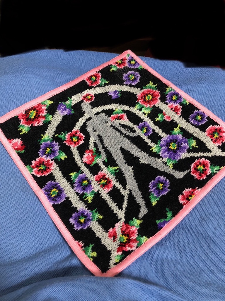FEILER Feiler носовой платок цветочный принт чёрный серия розовый серия не использовался 