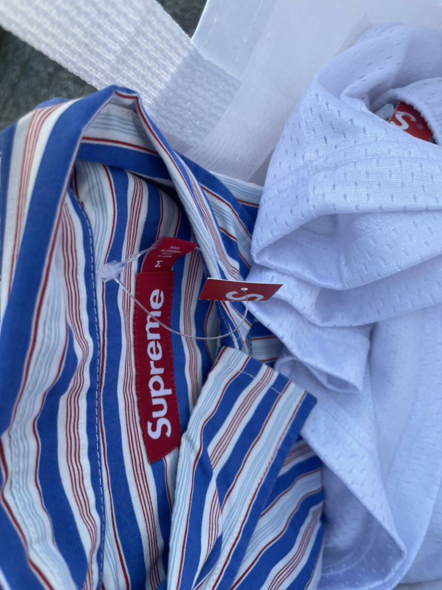 【Mサイズ】Supreme Loose Fit Multi Stripe S/S Shirt Blueシュプリーム ルーズ フィット マルチ ストライプ エスエス シャツ ブルー_画像2