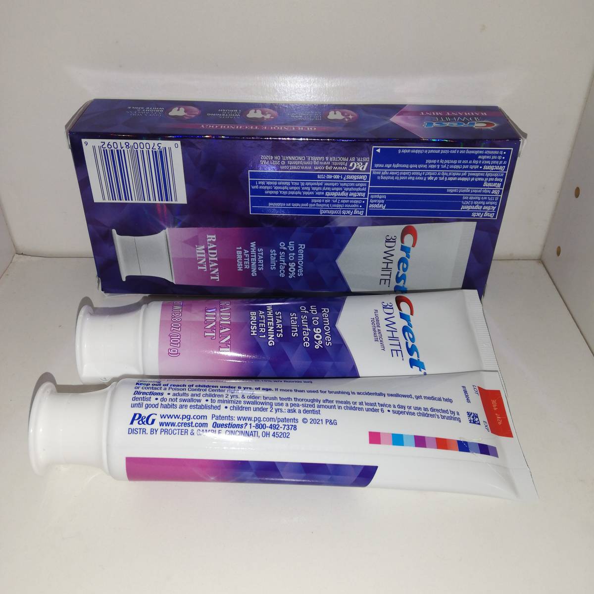 [2 pcs set ]3D White 3D white lati Anne to mint fluorine tooth paste 107g Crestk rest [ new goods * including carriage ]