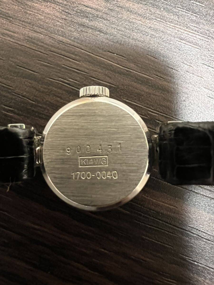 SEIKO セイコー K14WG 1700-0040 手巻き レディース 腕時計 ホワイトゴールド　動作確認済み_画像6