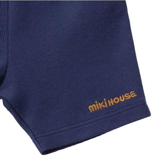 即決です！【ミキハウス】新品未使用♪mikihouse 110cm 105cm～115cm タックピケ素材の５分丈パンツ カラー：紺の画像5