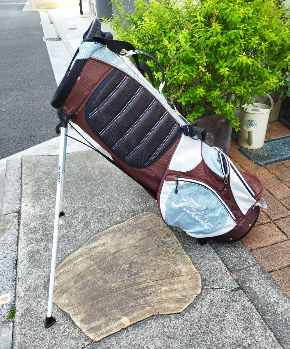 Titleist タイトリスト 9.0型 軽量 スタンド セルフキャディバック チョコミントブルーの画像3