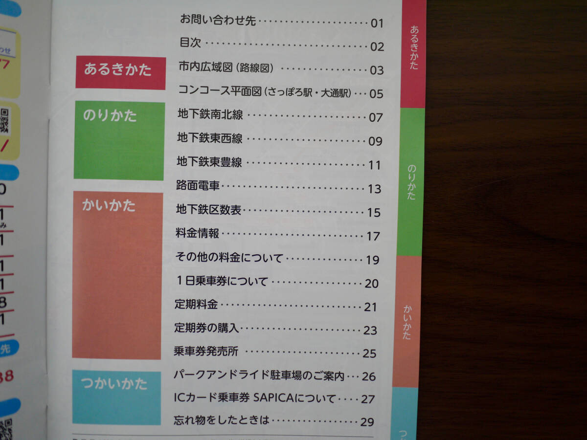 【最新版】札幌の地下鉄・路面電車ご利用ガイド（札幌市交通事業振興公社）_目次