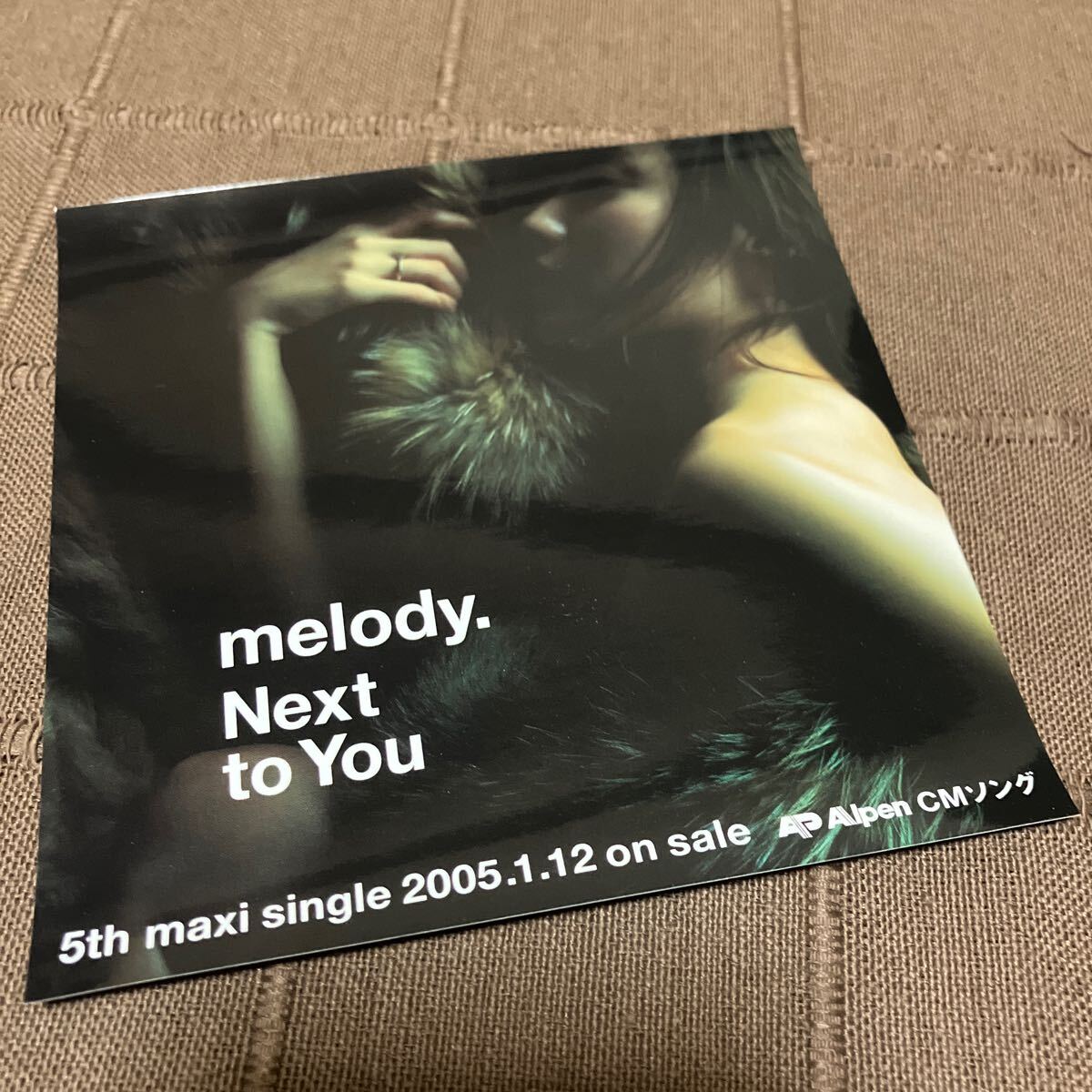 非売品 音楽CD melody. Next to You Alpen CMソング 5th maxi single 2005.1.12 on sale プロモ盤 ジャケ違い 鬼レア PRTF-990_画像9