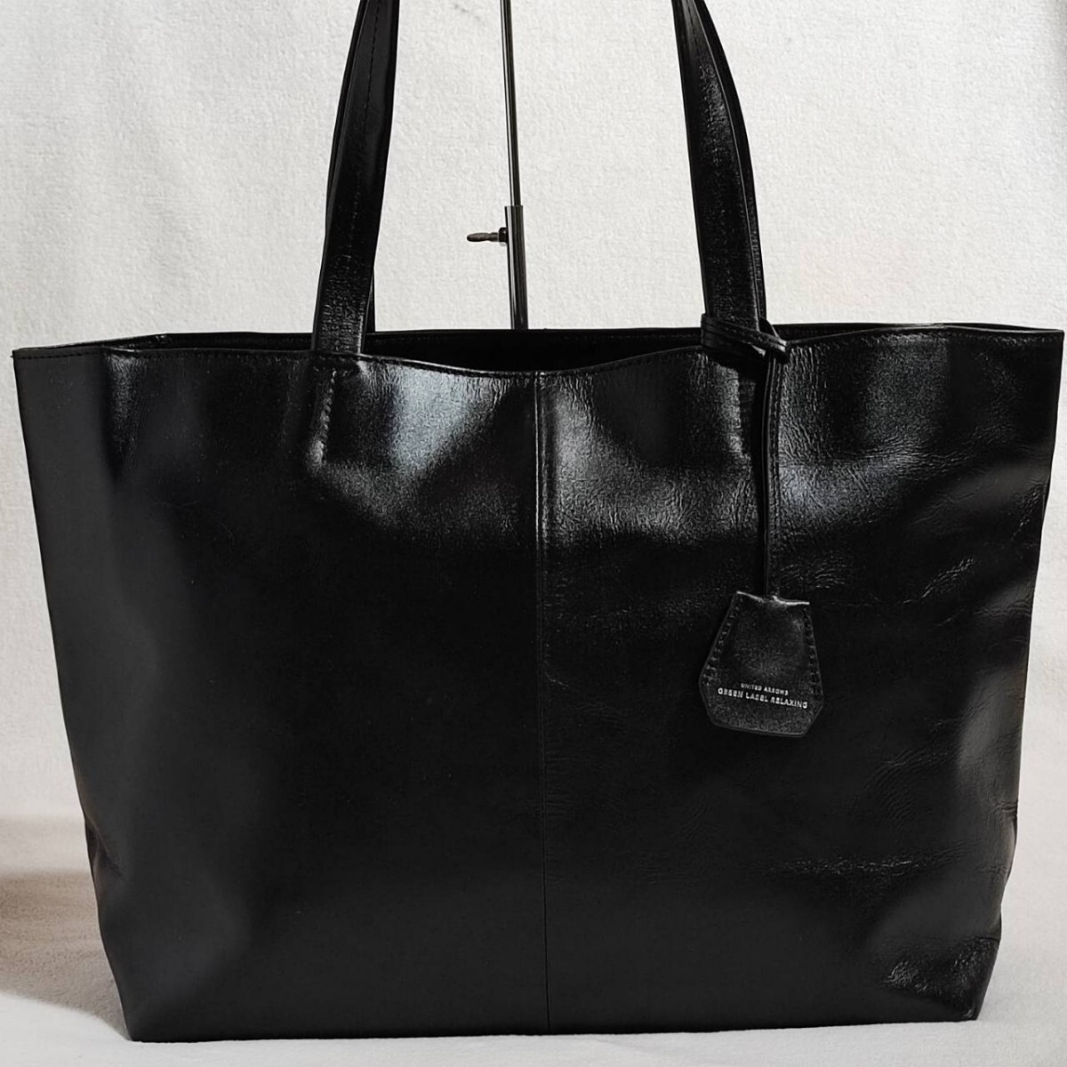  beautiful goods many storage! United Arrows tote bag original leather UNITED ARROWS black business briefcase men's high capacity work A4 possible shoulder ..