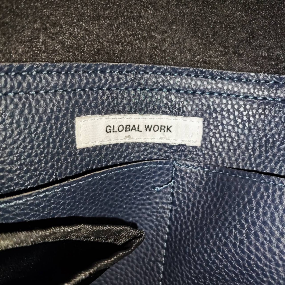 新品 グローバルワーク トートバッグ レザー GLOBAL WORK 紺 ビジネス ブリーフケース メンズ 大容量 仕事 A4 肩掛け可 PC可 通勤 通学 鞄_画像9