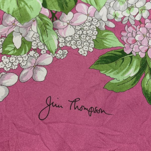 １円〜　JIM THOMPSON　ジムトンプソン　スカーフ　ピンク　花柄　C2112_画像2