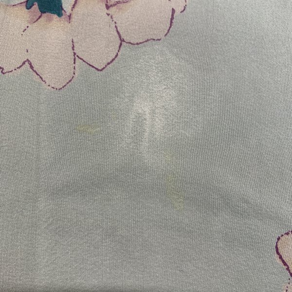 １円〜 NINA RICCI ニナリッチ スカーフ ライトブルー 花柄 シルク C2151の画像4