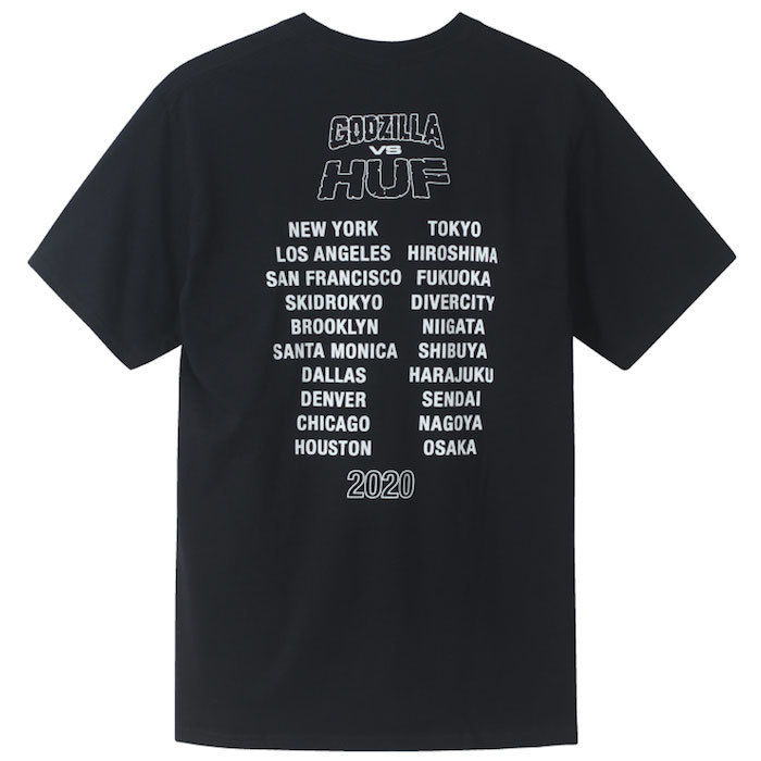 新品 M Huf ハフ vs Godzilla S/S Ture T-Shirt King of the Monsters ゴジラ ツアー ロゴ 半袖 Tシャツ 東宝 コラボレーション_画像3