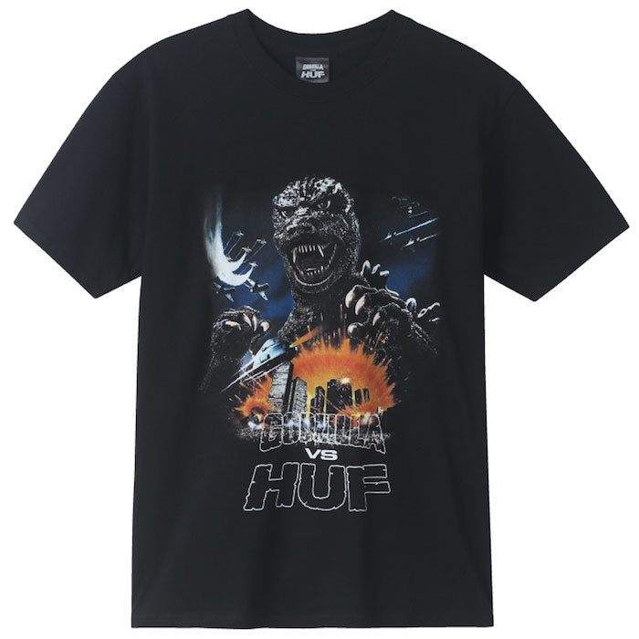 新品 M Huf ハフ vs Godzilla S/S Ture T-Shirt King of the Monsters ゴジラ ツアー ロゴ 半袖 Tシャツ 東宝 コラボレーション_画像2