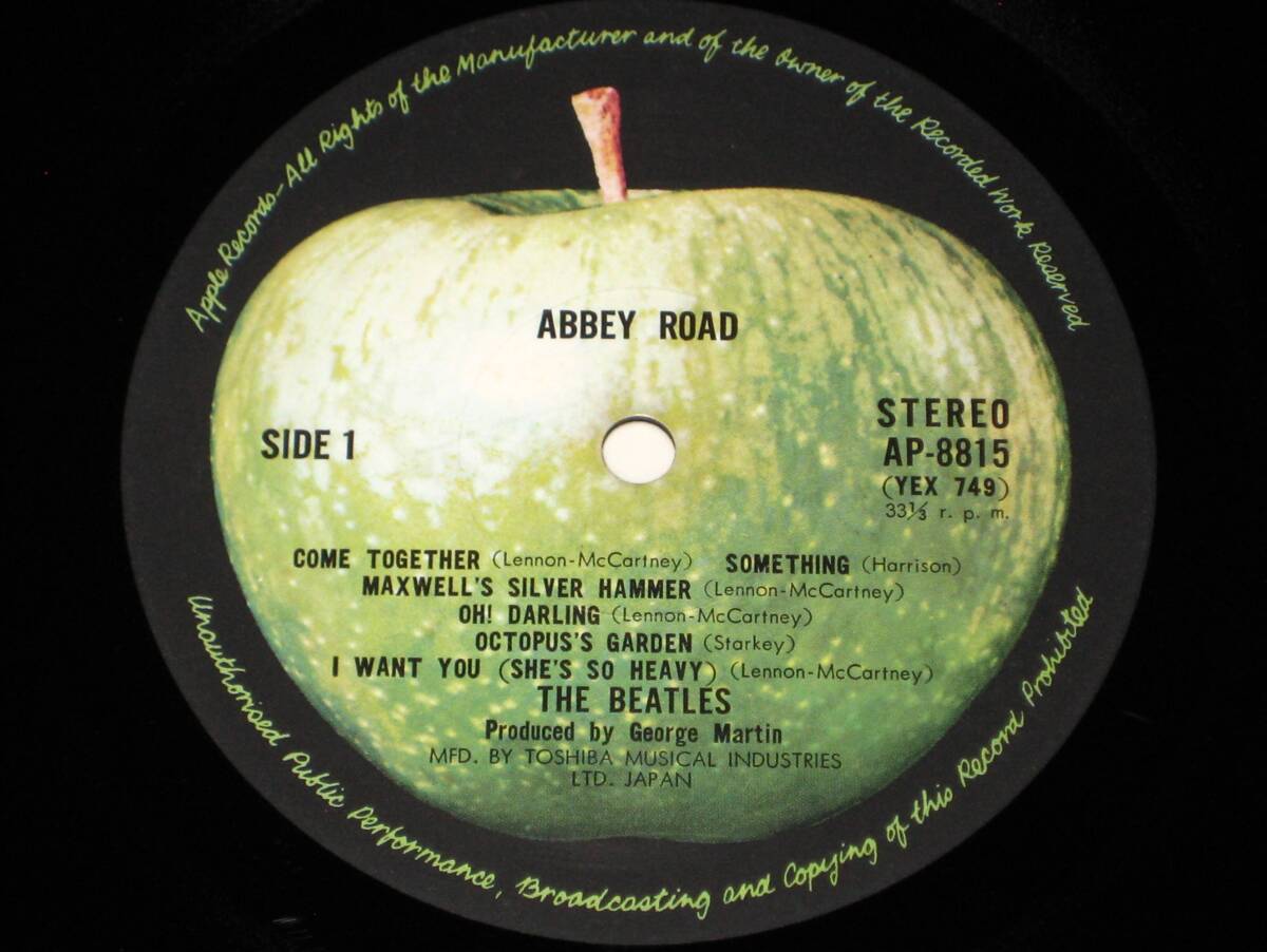 ★名盤！アビイ・ロード／ザ・ビートルズ　 ABBEY ROAD THE BEATLES　★東芝音楽工業株式会社★　入手困難！_☆曲目