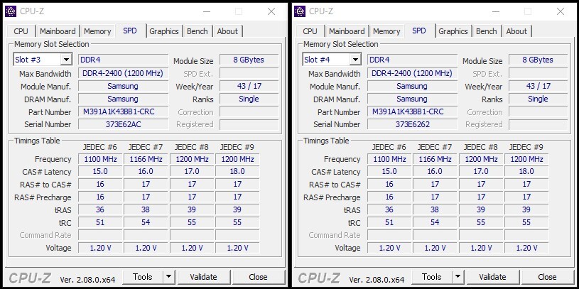 Samsung DDR4-2400 ECC Unbuffered 8GB×2枚 計16GB　PC4-19200_画像4