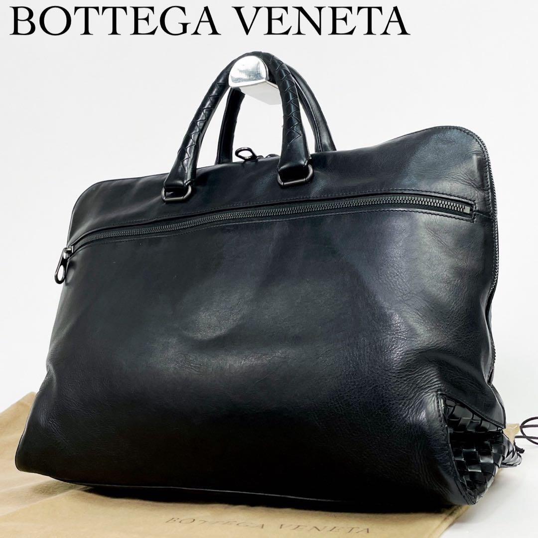 美品・希少モデル BOTTEGA VENETA ボッテガヴェネタ ブリーフケース ビズネスバッグ トートバッグ イントレチャート ブラック レザー_画像1