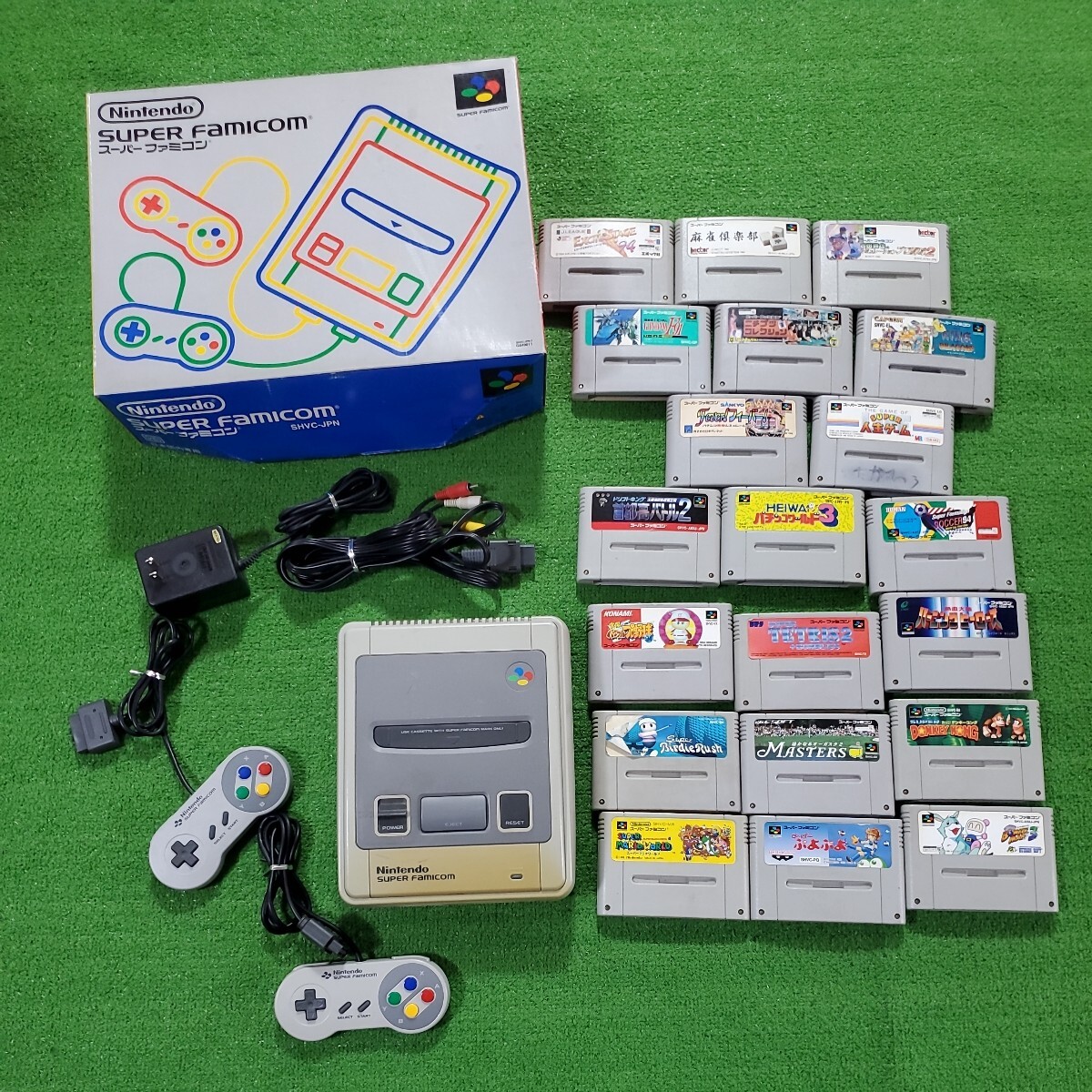  Super Famicom body operation verification ending soft cassette 20ps.@ set sale body box equipped super Mario world Bomberman ....