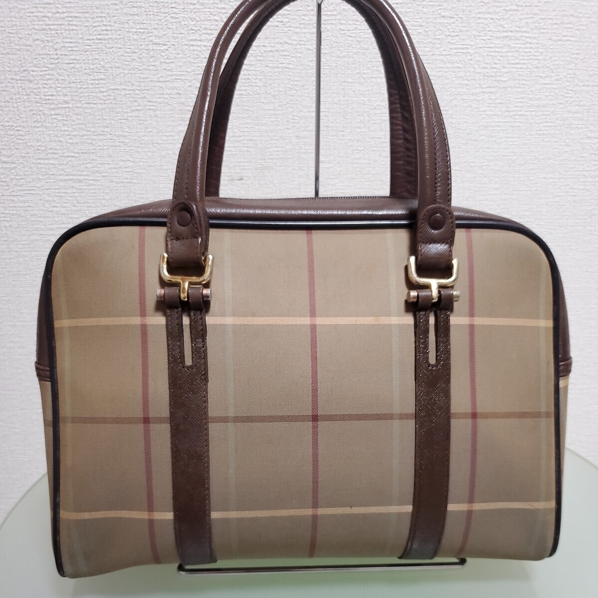 BURBERRY バーバリー ハンドバッグ チェック カーキ 正規品 オシャレ Burberrys_画像4