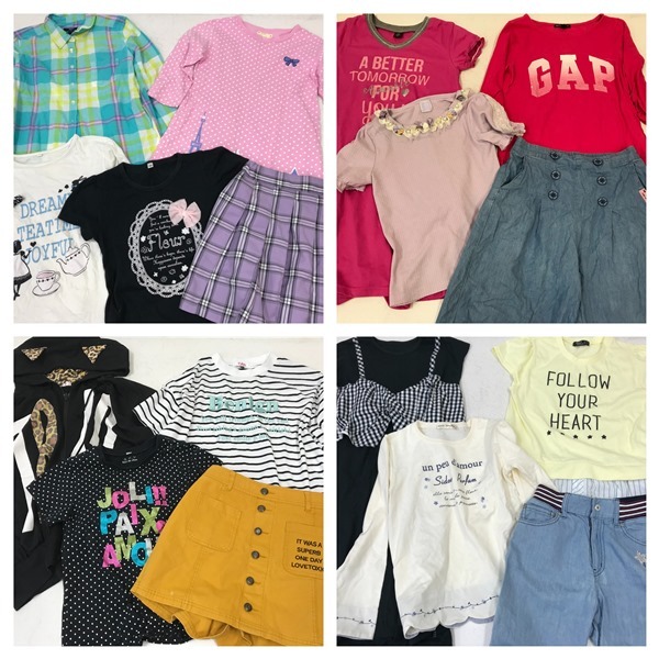 FS-784 child clothes [ girl SET size 140~160cm*40 put on ]axes femme* pink Latte * Pom Ponette etc. * large amount * old clothes *. summarize lucky bag 