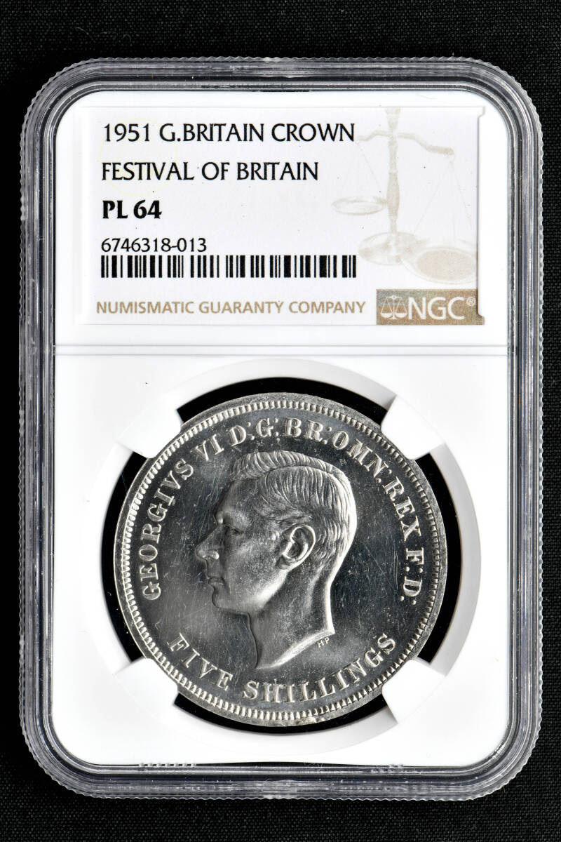 ★金終 【NGC PL64】1951 イギリス 1Crown 未使用+ プルーフライク 世界コイン 古銭 貨幣 硬貨 銀貨 金貨 銅貨【決済期限火曜日】_画像3