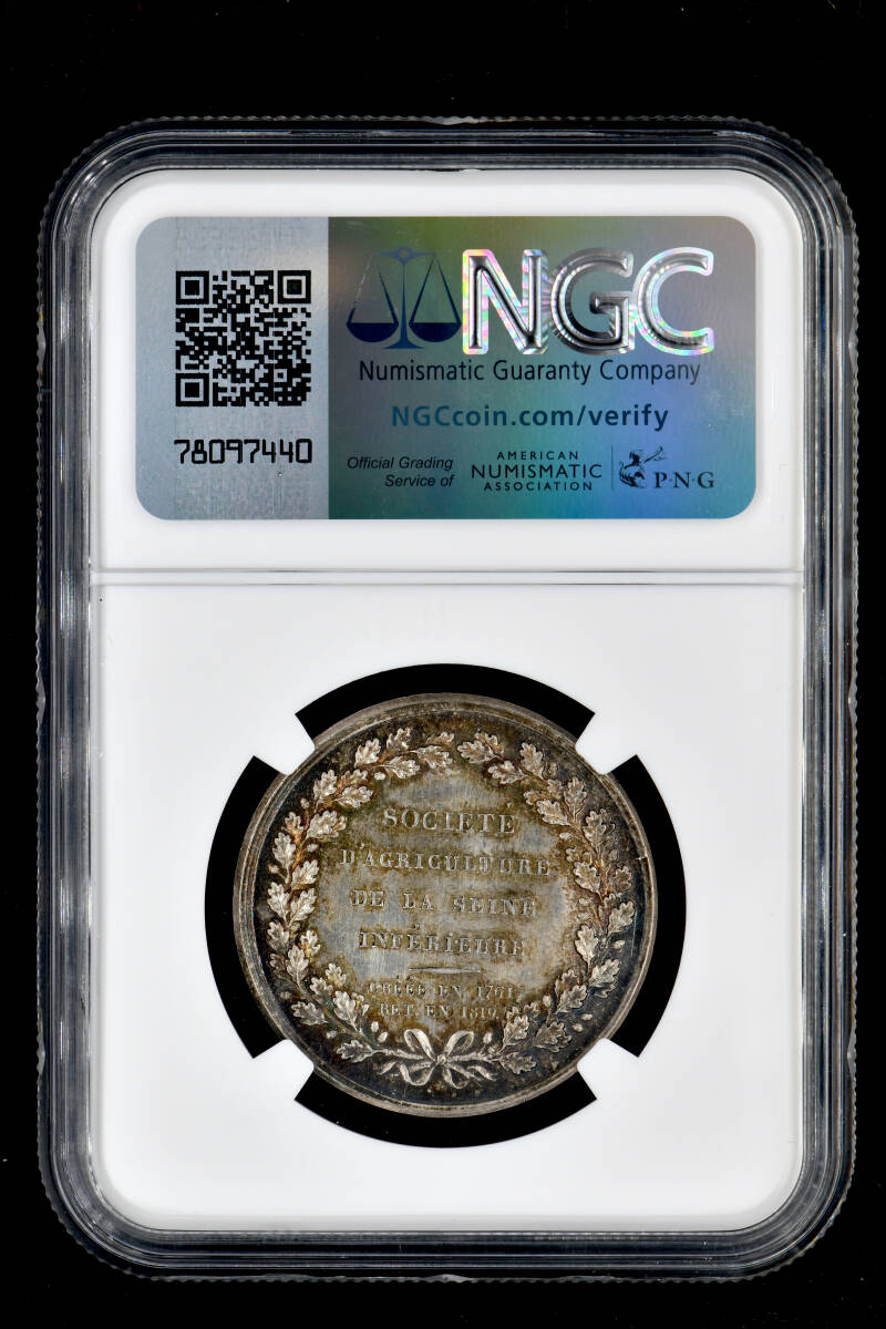 ★土終 【NGC MS63】1819 フランス 銀ジェトン 未使用 世界コイン 古銭 貨幣 硬貨 銀貨 金貨 銅貨【決済期限火曜日】_画像4