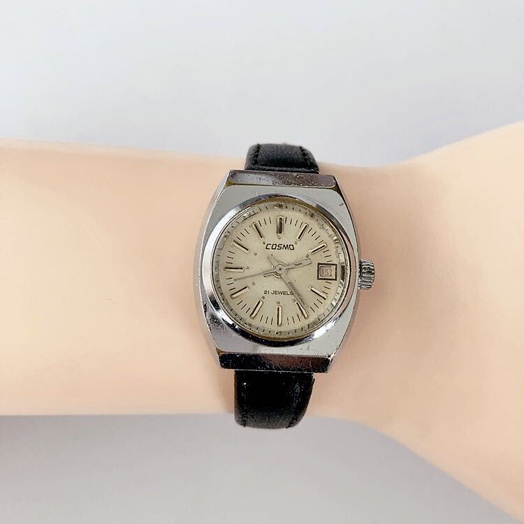 COSMO 21石　レディース手巻き式腕時計　稼動品　ベルト未使用_画像3