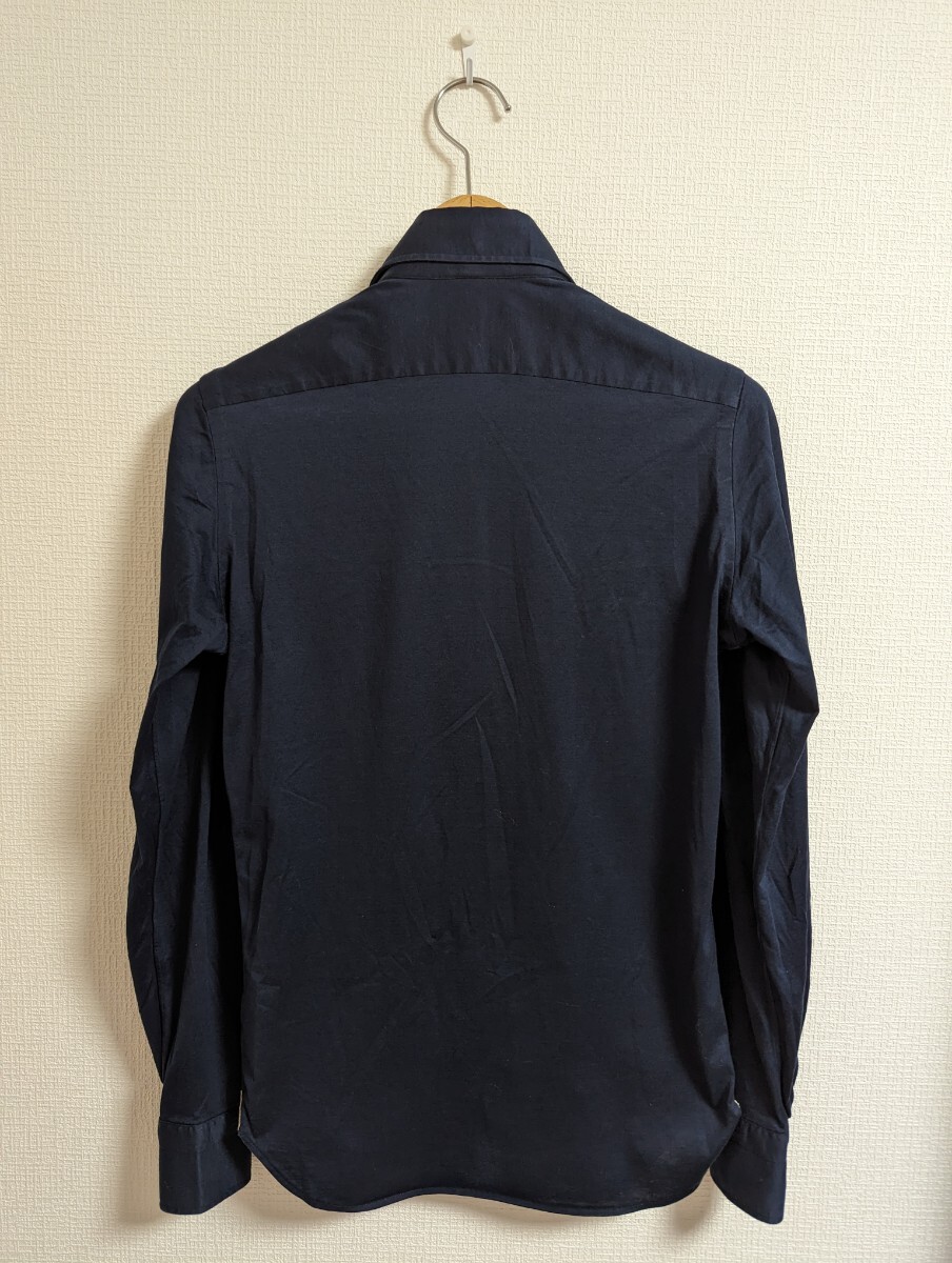 LUIGI BORRELLI　ルイジボレッリ　シャツ　LUXURY VINTAGE　ニットシャツ　ジャージー素材　ネイビー　イタリア製_画像5