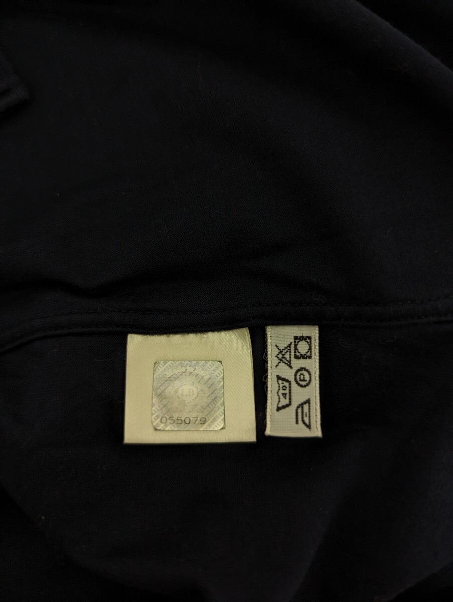LUIGI BORRELLI　ルイジボレッリ　シャツ　LUXURY VINTAGE　ニットシャツ　ジャージー素材　ネイビー　イタリア製_画像9