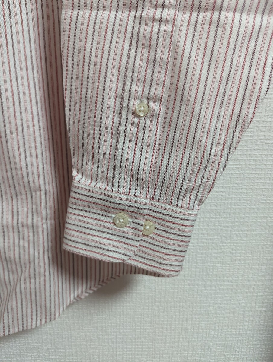 未使用品　Brooks Brothers　ブルックスブラザーズ　シャツ　ノンアイロン　赤系　ストライプ　BD　スリムフィット_画像8