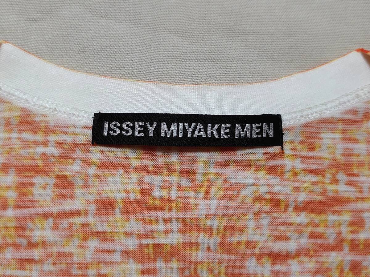 ISSEY MIYAKE MEN プリントTシャツ 2 オレンジ 白 イッセイミヤケメン ポリエステル_画像4