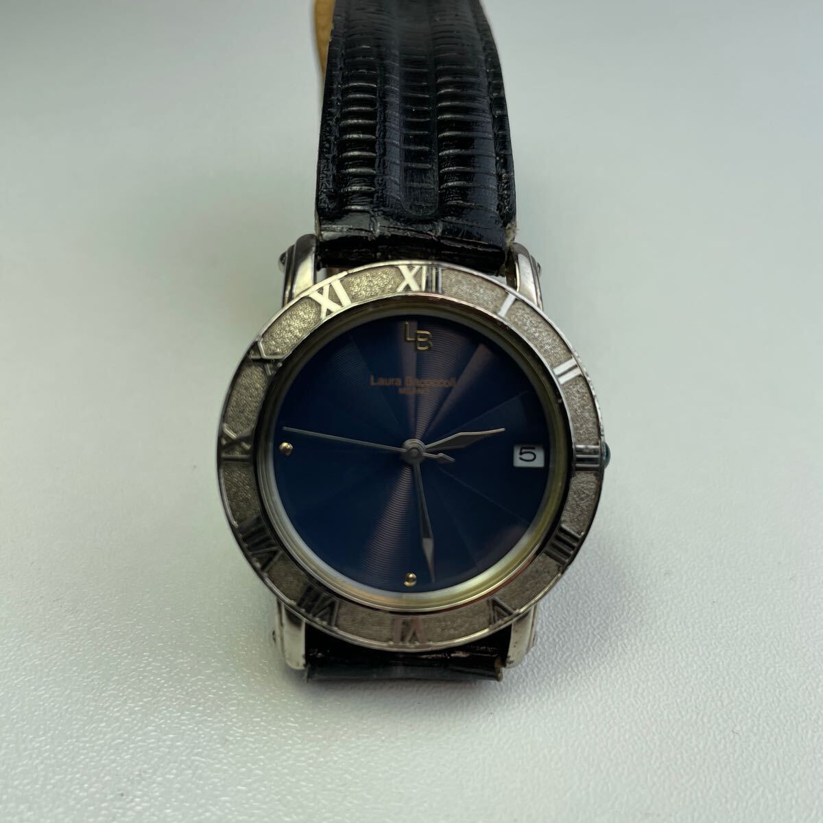 ローラ バッコリー Laura Bacoccoli デイト 自動巻 オートマチック 腕時計 メンズ 裏蓋 925刻印 稼働品 中古品の画像10