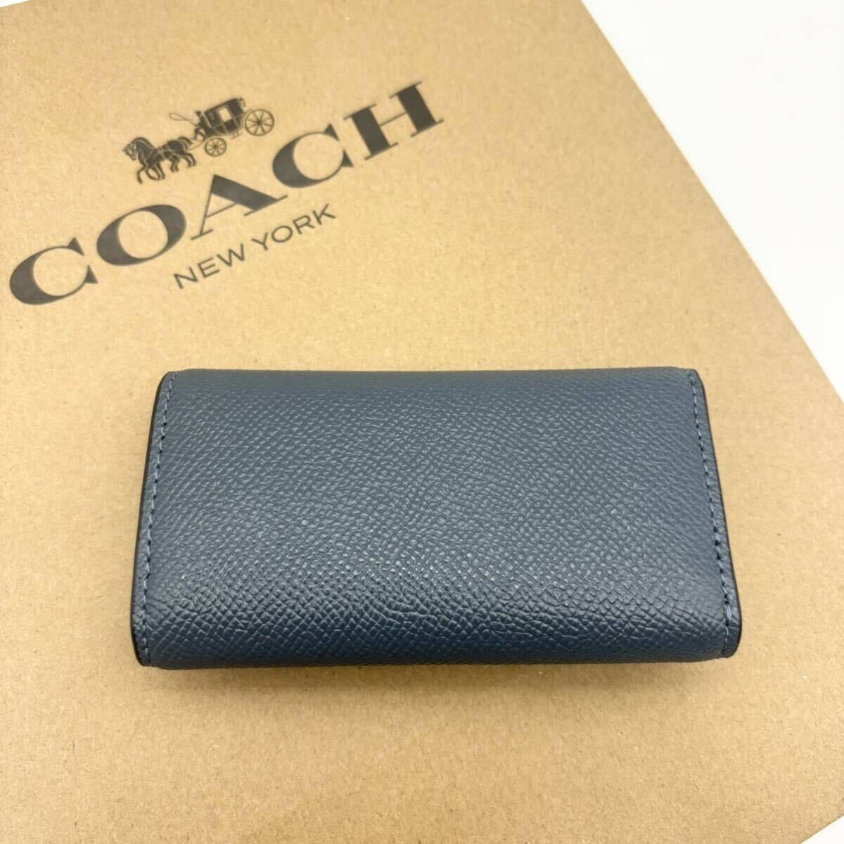 【COACH☆新品】6 リング キー ケース！クロスグレイン レザー！デニム！