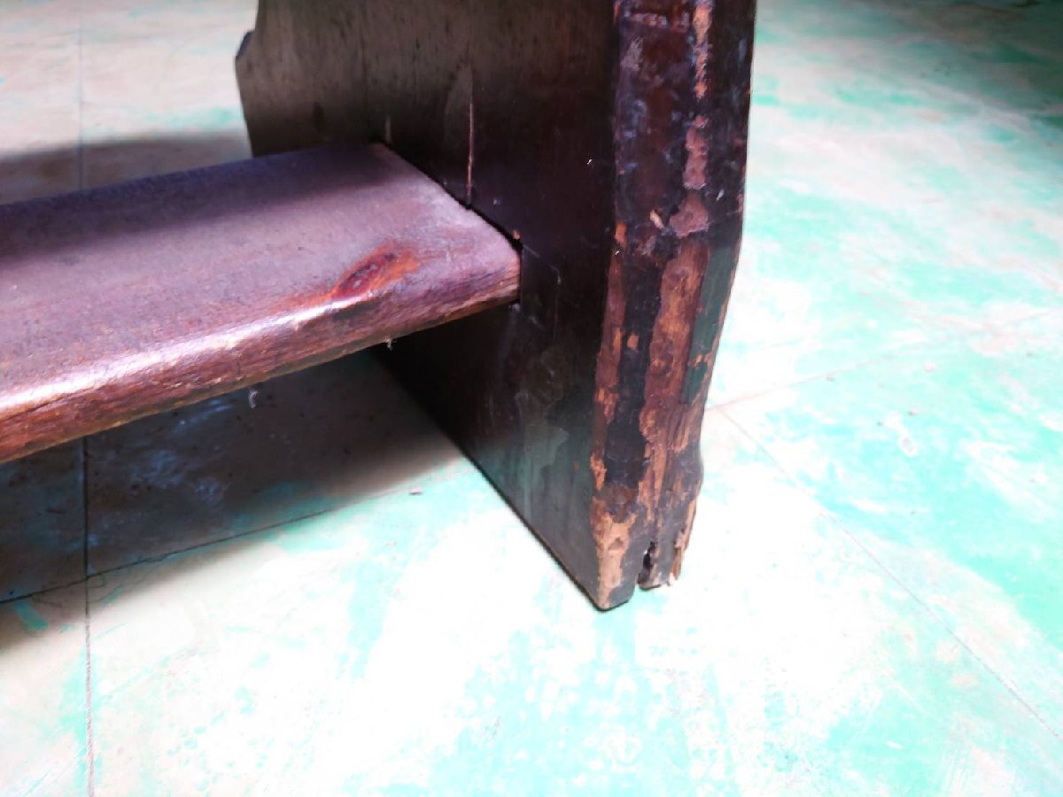 タ荷H0366◆⑪W275cm◆イギリスアンティーク◆重厚な造りの大きい木製チャーチベンチ◆教会 椅子 イス チェア 店舗什器 レトロW(ヤG)松_画像5