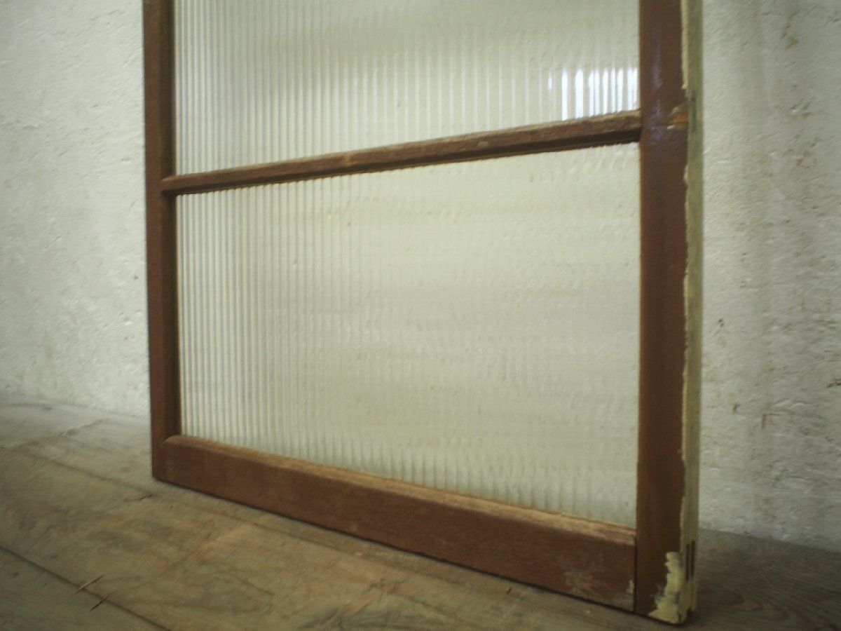 taQ0692*(1)[H134cm×W66cm]* pretty molding glass. old tree frame glass door * fittings sliding door window car Be retro lino beige .nL under 