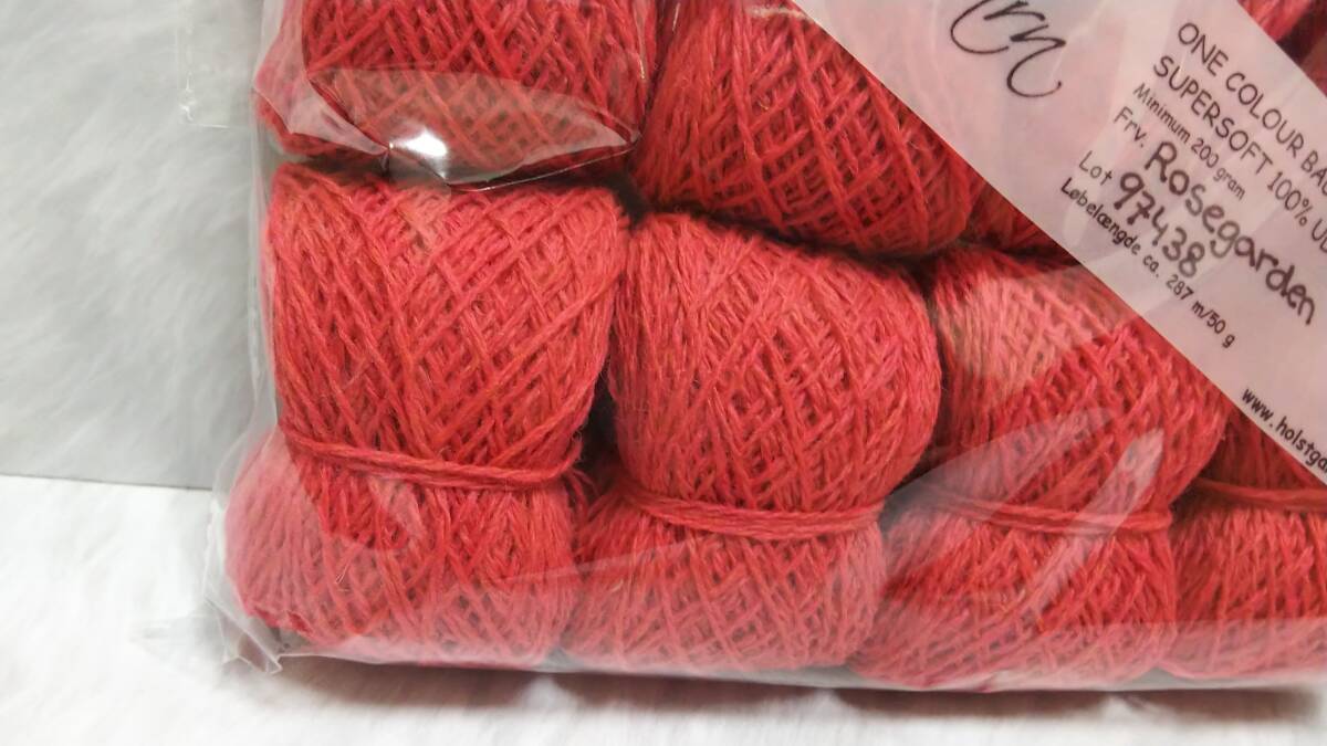 輸入 毛糸　Holst Garn　ホルストガーン　ワンカラーバッグ　SUPERSOFT　スーパーソフト　ウール100％　約200g　Rose Garden　海外_画像3