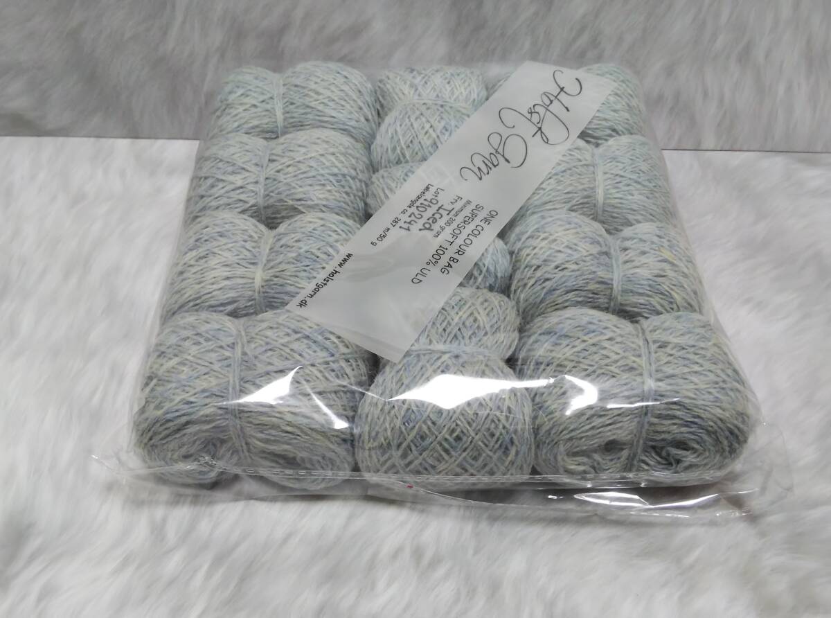 輸入 毛糸　Holst Garn　ホルストガーン　ワンカラーバッグ　SUPERSOFT　スーパーソフト　ウール100％　約200g　Iced　海外_画像8