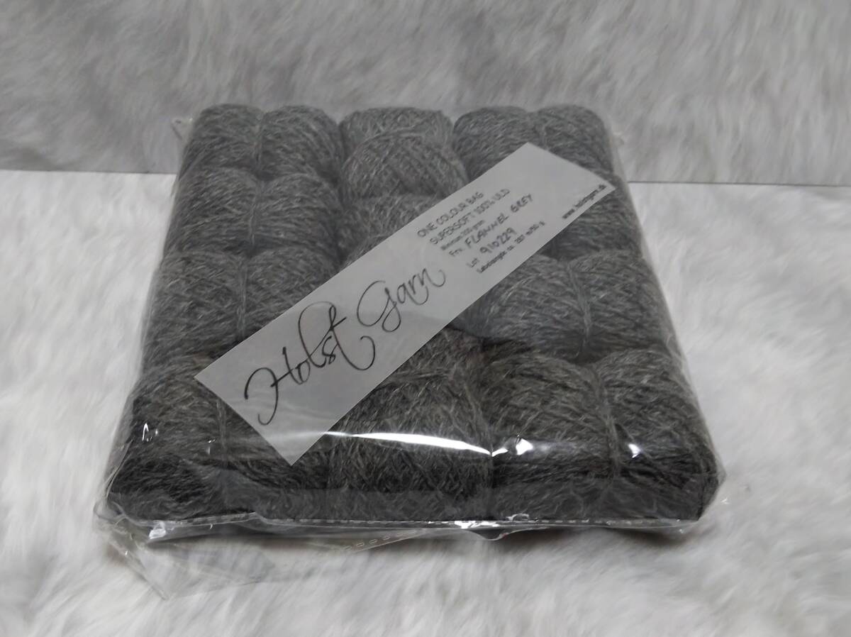 輸入 毛糸　Holst Garn　ホルストガーン　ワンカラーバッグ　SUPERSOFT　スーパーソフト　ウール100％　約200g　Flannel Grey　海外_画像6