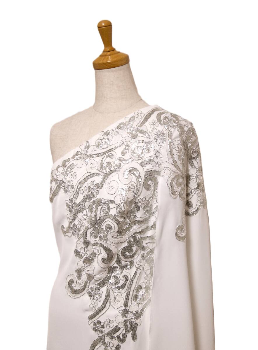 TADASHI SHOJI　タダシショージ　IVORY & SILVER　ロングフォーマルドレス　「１２ 」/ ２XL_画像7